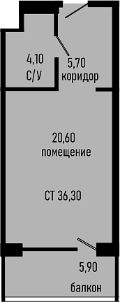 Студия, 30.4 м², 7/7 этаж, ЖК «Курортный отель Алеан Селект Агой»