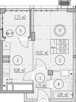 1-комн., 32.29 м², 3/10 этаж, ЖК «Agoy Park Residence by Lavicon»