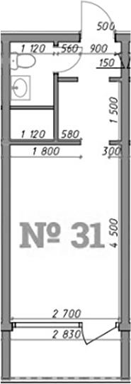 Студия, 22.2 м², 3/3 этаж, ЖК «Апарт-отель ASHE PLATINUM»