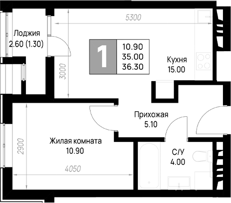 1-комн. На высоком берегу