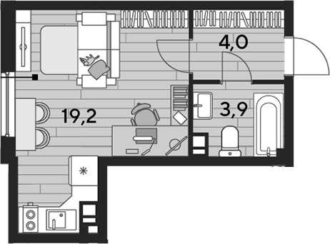 Студия, 27.1 м², 4/16 этаж, ЖК «DОГМА ПАРК»
