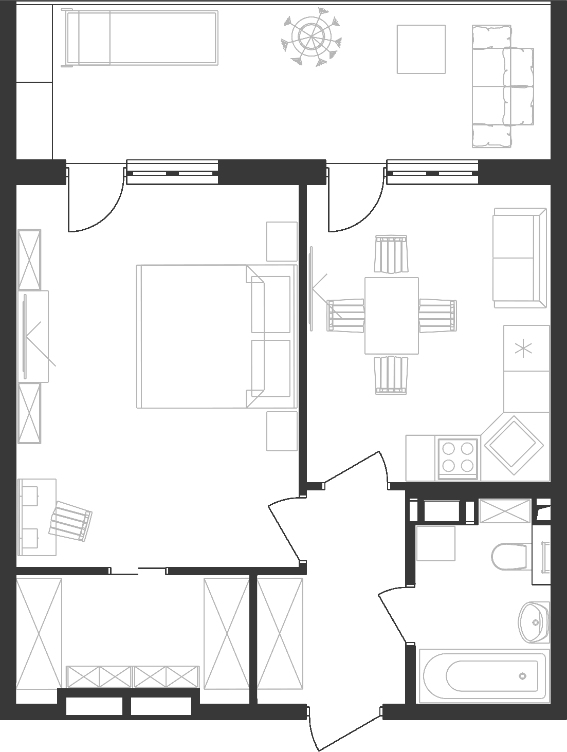 Продается 1-комн. квартира, 45.36 м²