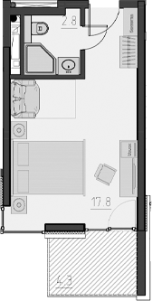 Продается 1-комн. квартира, 20.6 м²