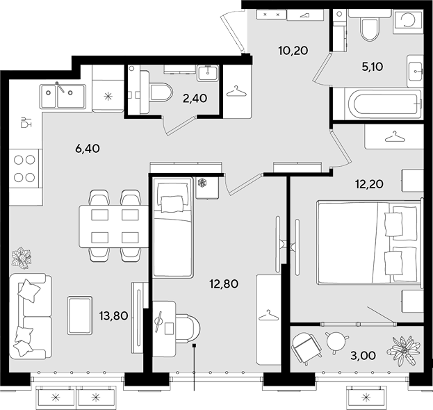 Продается 3-комн. квартира, 62.9 м²
