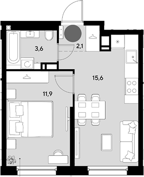 Продается 2-комн. квартира, 33.2 м²