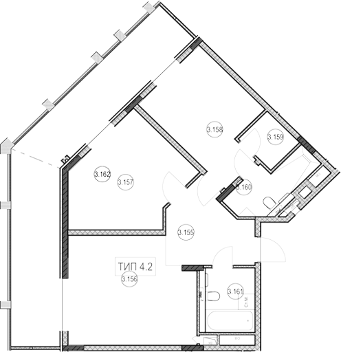 2-комн., 64.8 м², 1/9 этаж, ЖК «ГК Сан Гарден Хотел&СПА»