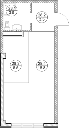 Студия, 32.7 м², 2/7 этаж, ЖК «Оливия»