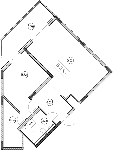 2-комн., 61.1 м², 5/9 этаж, ЖК «ГК Сан Гарден Хотел&СПА»