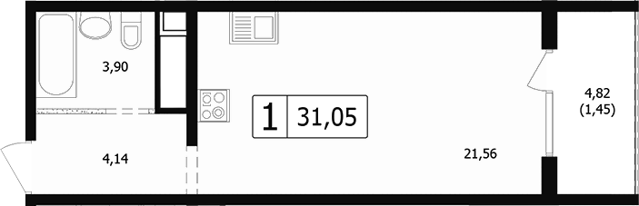 Студия, 28.15 м², 11/24 этаж, ЖК «Парусная регата»