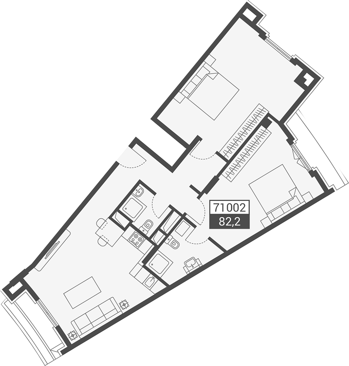 Объект, 82.2 м², 3/5 этаж, ЖК «Красная поляна 540»