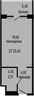 Студия, 28 м², 1/8 этаж, ЖК «Курортный отель Алеан Селект Агой»
