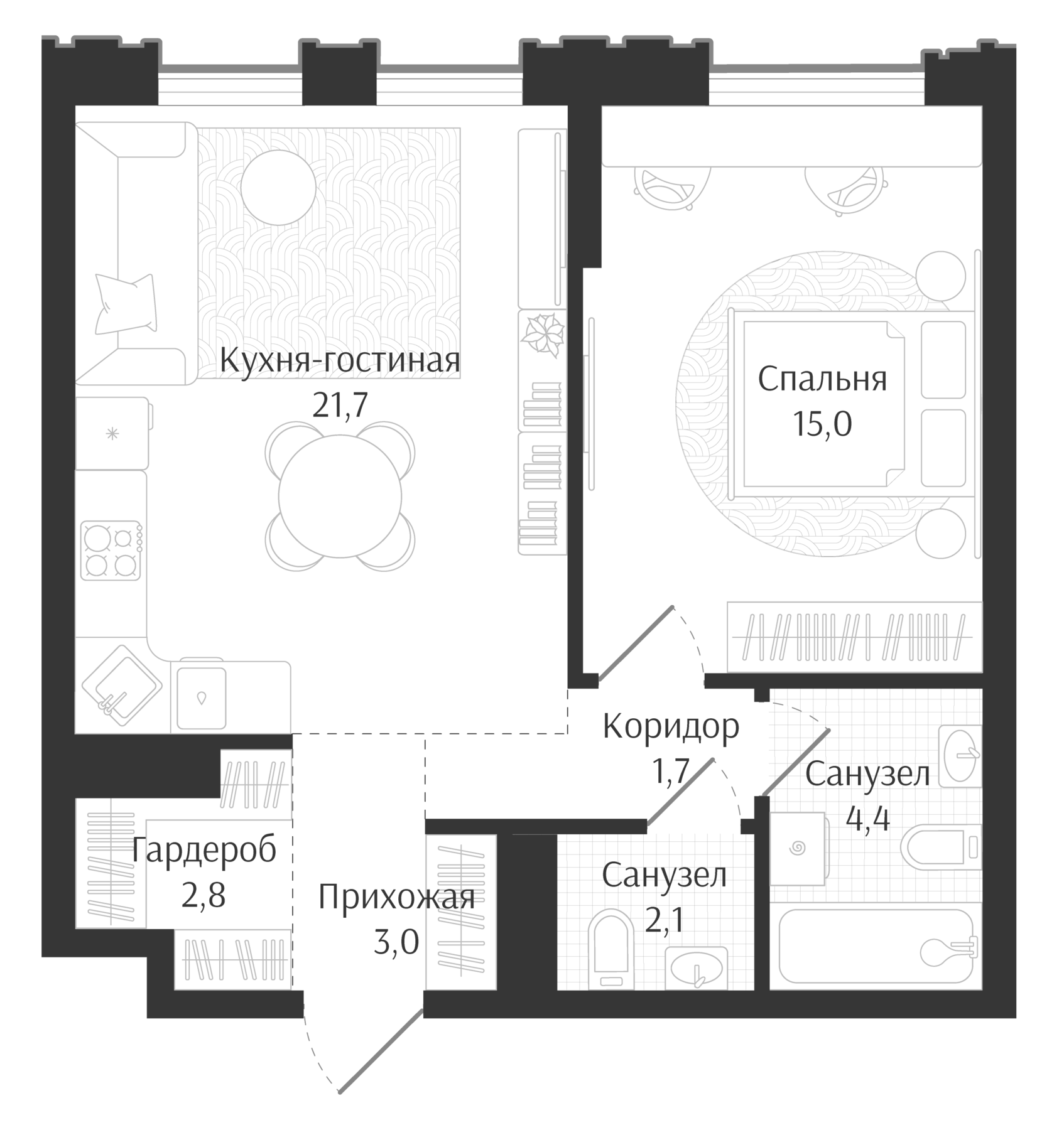 2-комн. Брют Резиденс