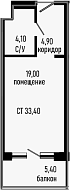Студия, 28 м², 4/7 этаж, ЖК «Курортный отель Алеан Селект Агой»