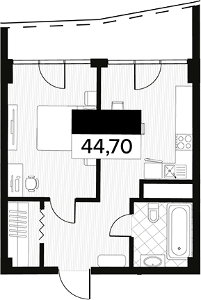 Объект, 44.7 м², 4/14 этаж, ЖК «Горизонт. AVA Сочи»
