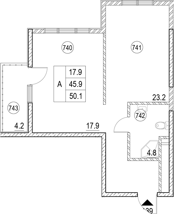 1-комн., 45.9 м², 7/10 этаж, ЖК «Cosmos Park Hotel Macesta»