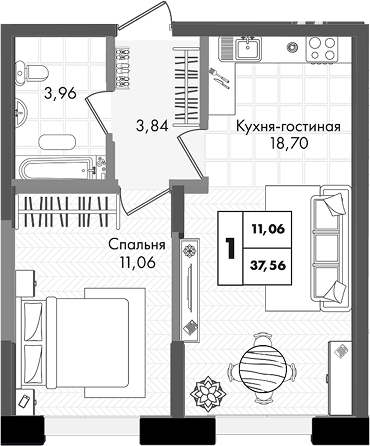 2-комн. Зеленая территория