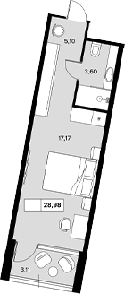 Студия, 25.87 м², 7/8 этаж, ЖК «Гостиничный комплекс Белые ночи»
