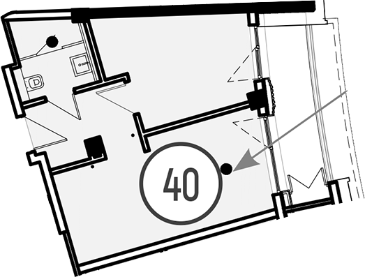 Объект, 40 м², 4/4 этаж, ЖК «Гостиничный комплекс GRAND CASCADE»