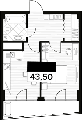 Объект, 43.5 м², 7/14 этаж, ЖК «Горизонт. AVA Сочи»
