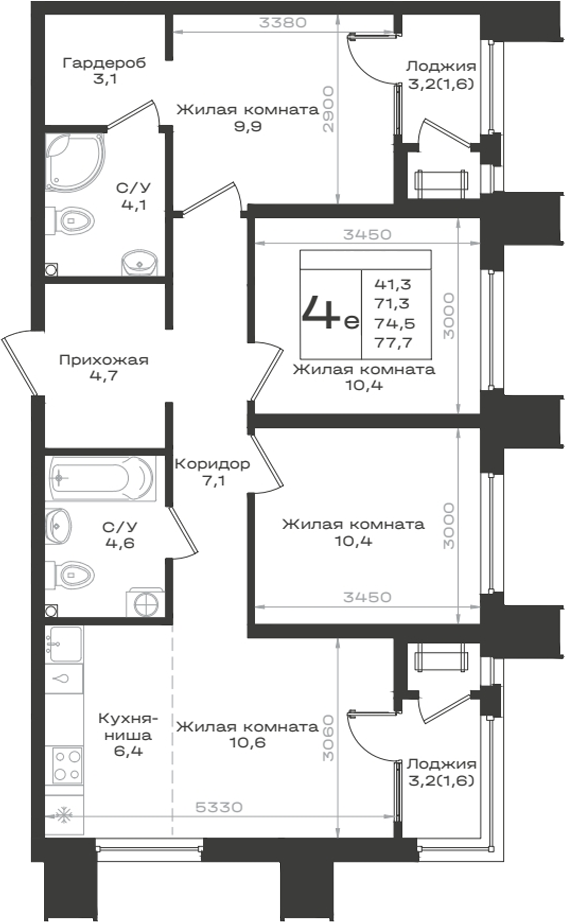 4-комн. Нагория