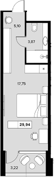 Продается 1-комн. квартира, 26.72 м²