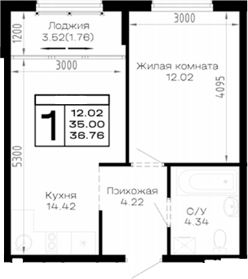 1-комн. Усадьба Гостагаевская