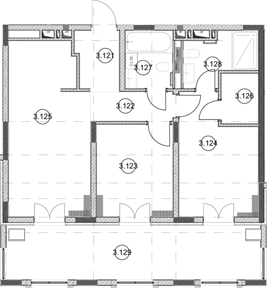 2-комн., 61 м², 3/5 этаж, ЖК «Эден Ривьера»