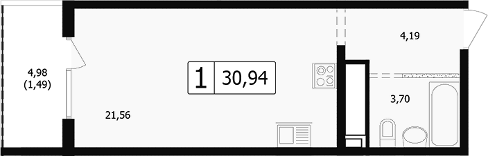Студия, 27.91 м², 22/24 этаж, ЖК «Парусная регата»