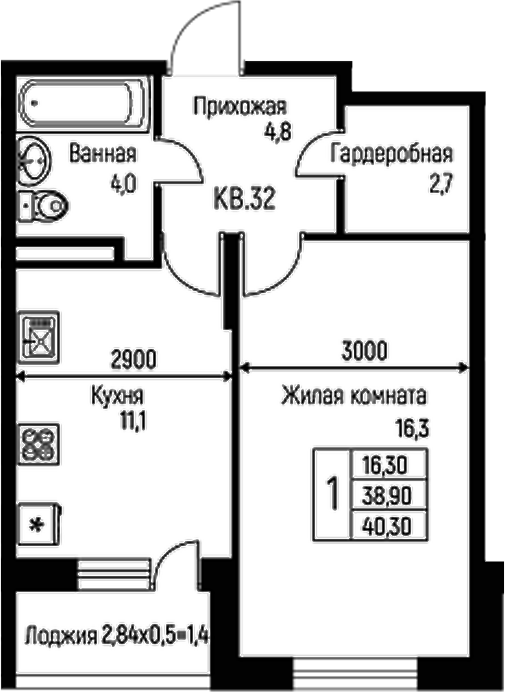 1-комн. Nova Vita