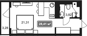 Студия, 25.13 м², 7/10 этаж, ЖК «Marine Garden 5»