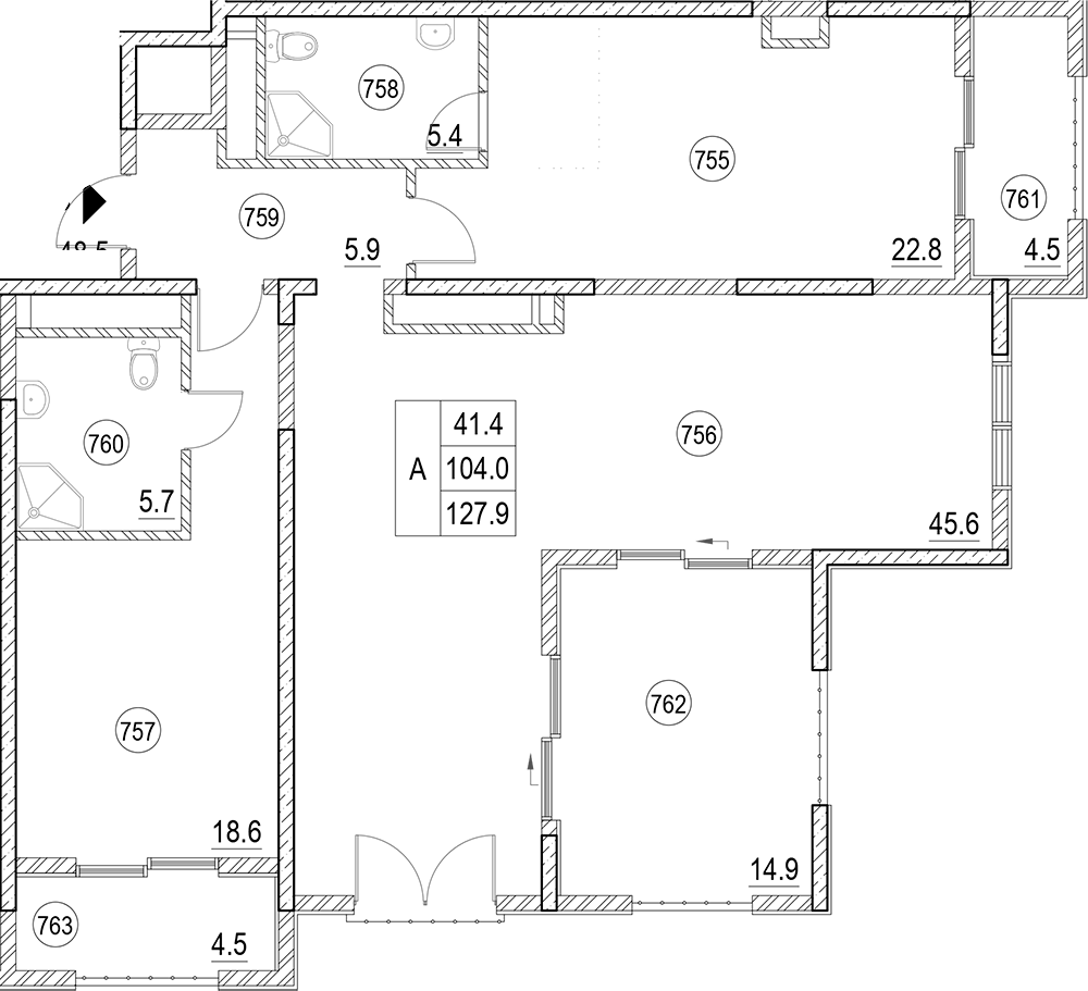 2-комн., 104 м², 7/10 этаж, ЖК «Cosmos Park Hotel Macesta»