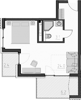 Студия, 27.1 м², 7/11 этаж, ЖК «Cosmos Кurortny Hotel»