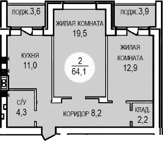 2-комн. Кубанская усадьба. ООО СЗ Кубанская усадьба