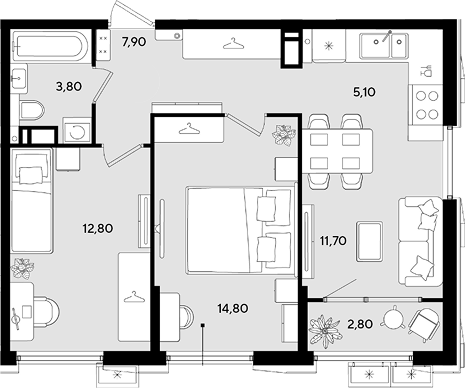 Продается 3-комн. квартира, 56.1 м²