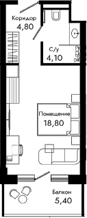 Студия, 27.7 м², 4/8 этаж, ЖК «Курортный отель Алеан Селект Агой»