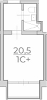 Студия, 20.5 м², 4/4 этаж, ЖК «Комплекс Luciano»