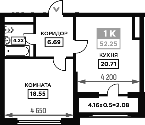 1-комн. Сердце