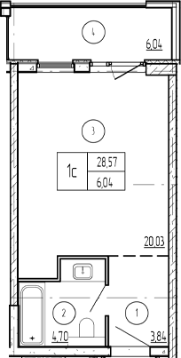 Студия, 32.8 м², 5/9 этаж, ЖК «Лучи»