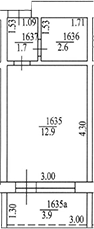 Студия, 17.2 м², 14/15 этаж, ЖК «Фрегат»
