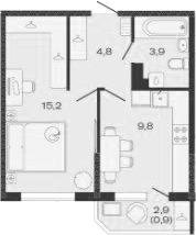 Продается 1-комн. квартира, 33.7 м²