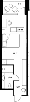 Студия, 25.87 м², 7/8 этаж, ЖК «Гостиничный комплекс Белые ночи»