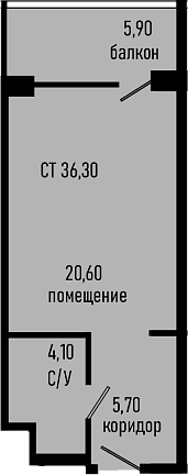 Студия, 30.4 м², 8/8 этаж, ЖК «Курортный отель Алеан Селект Агой»