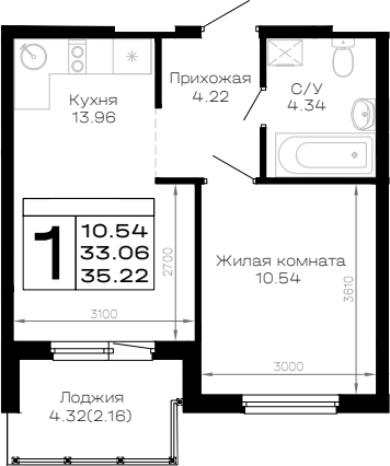 1-комн. Усадьба Гостагаевская