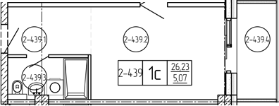Студия, 26.23 м², 4/9 этаж, ЖК «Лучи»