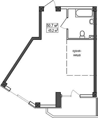 Объект, 45.2 м², 1/10 этаж, ЖК «Мармелад»
