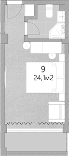 Студия, 24.1 м², 3/3 этаж, ЖК «Грейс Лазурь»