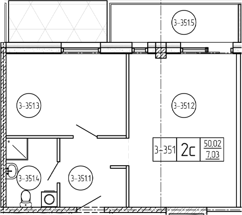 Продается 1-комн. квартира, 50.6 м²
