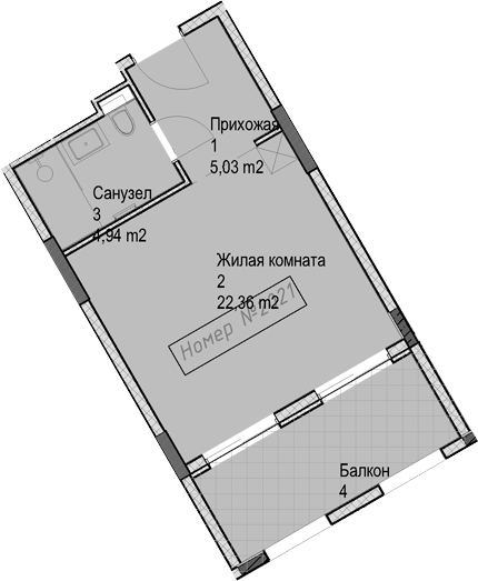 Студия, 32.3 м², 2/6 этаж, ЖК «Гостиничный комплекс Николай 1»