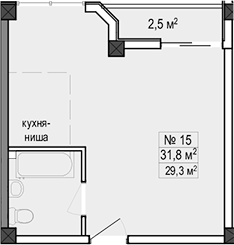 Объект, 31.8 м², 1/11 этаж, ЖК «Море»