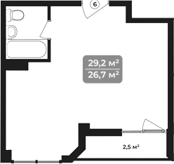 Объект, 29.2 м², 11/11 этаж, ЖК «Море»